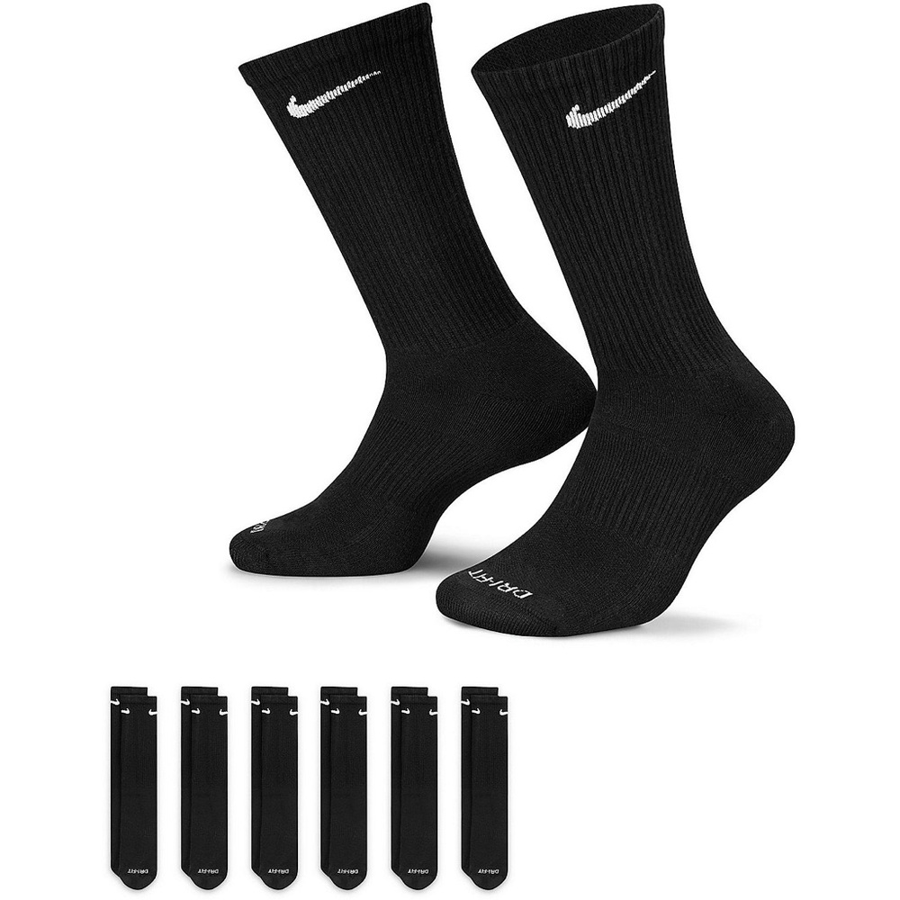 3-pack of Nike Everyday Cushioned Crew socks in black